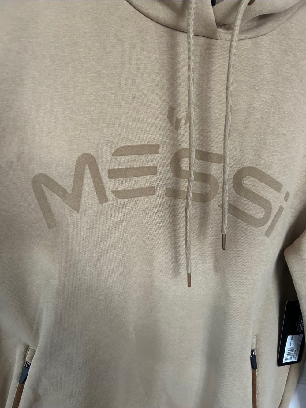 Messi Men's Khaki Hoodie Sweatshirt - Picture 4 of 5